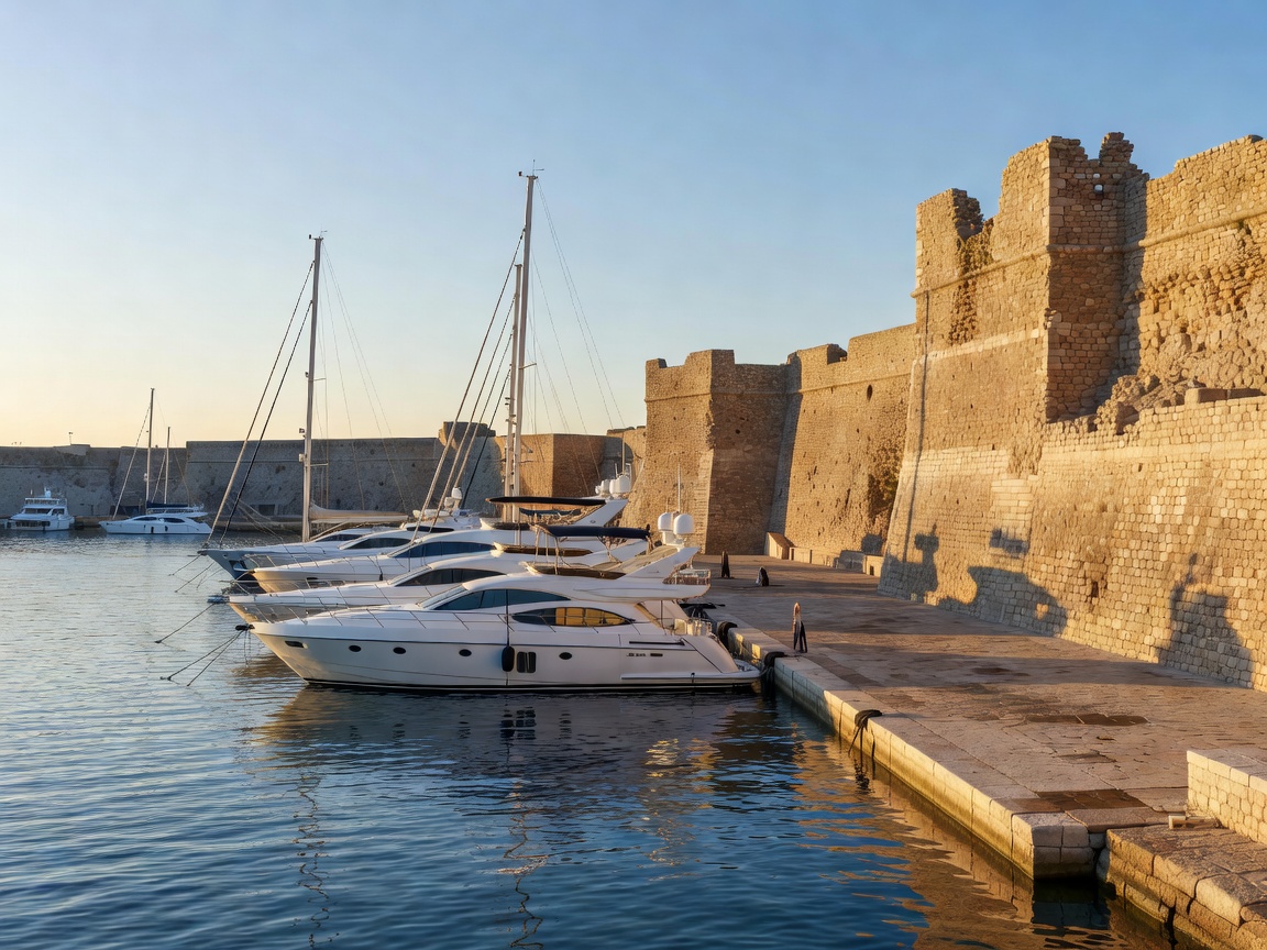Port Vauban Antibes yacht dock and castle walls