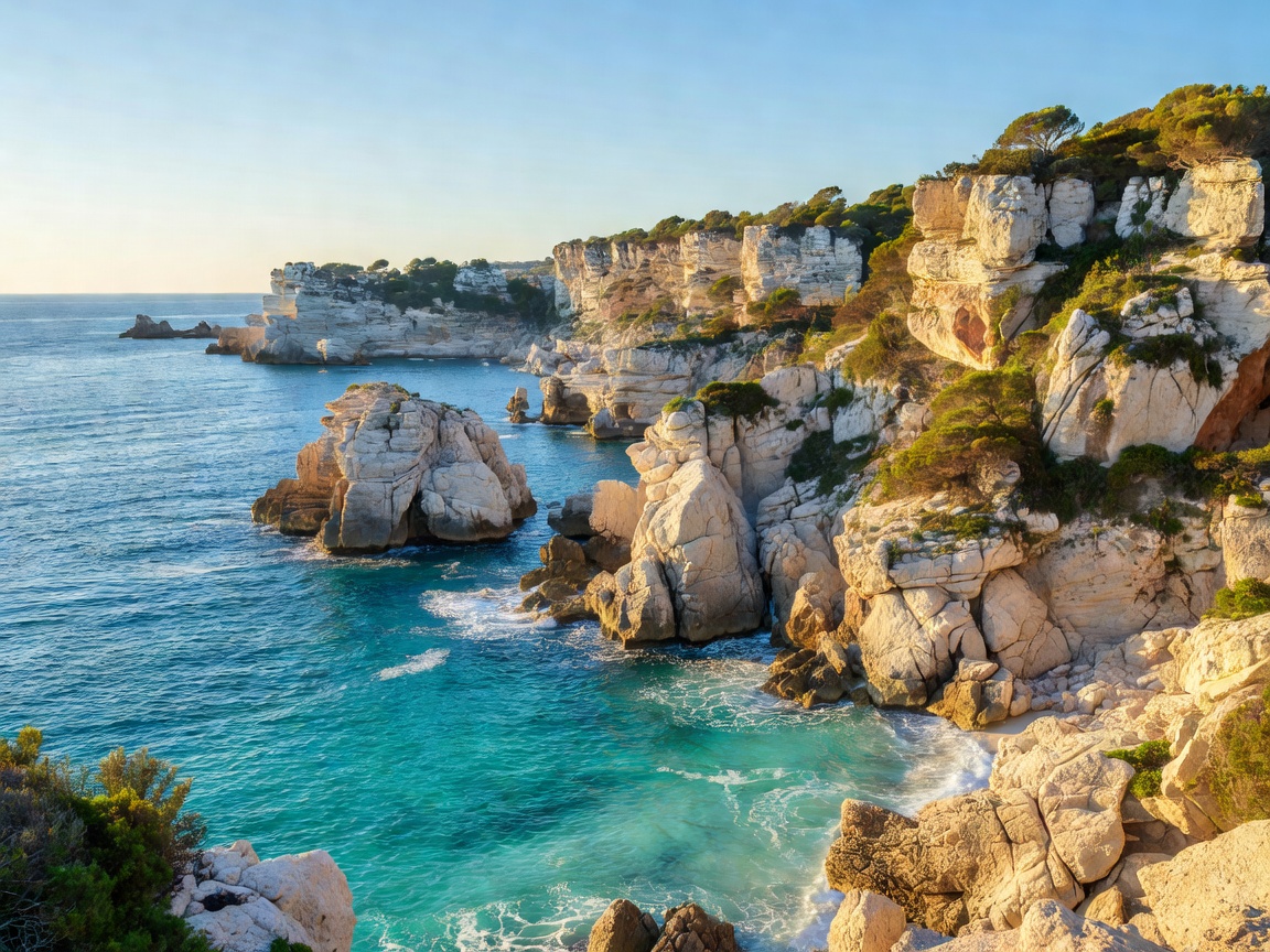 Scenic rocky coastline of the French Riviera near Cap d'Ail